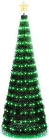 img 4 attached to 🎄 6Ft Prelit Christmas Tree with 314 Multi-Color LED Lights and Star Topper - Easy Assembly, Foldable Stand - Ideal for Indoor & Outdoor Holiday Decorations