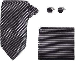 img 4 attached to 👔 H5091 Striped Designer Cufflinks for Men - Stylish Boys' Accessories