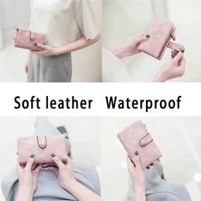 img 1 attached to 👜 Soft Leather Women's Wallets - TOPKULL Bifold & Trifold Wallets with RFID Protection, Billfolds, Mini Wristlet Clutch, Cute Zipper Coin Purse, and Wrist Strap