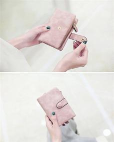 img 3 attached to 👜 Soft Leather Women's Wallets - TOPKULL Bifold & Trifold Wallets with RFID Protection, Billfolds, Mini Wristlet Clutch, Cute Zipper Coin Purse, and Wrist Strap