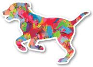🐶 colorful dog running sticker - laptop, phone, tablet vinyl decal s1233 logo