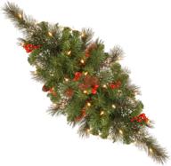 national tree company crestwood spruce 30 inch artificial christmas centerpiece with flocked mixed decorations and led lights: a festive tabletop delight логотип