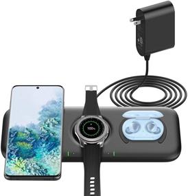 img 4 attached to 🔌 Yootech 3-in-1 Wireless Charger for Samsung Devices - 22.5W Fast Charging Pad with Adapter, Compatible with Galaxy Watch 42mm/46mm/Active2/1, Gear S3/S2/Sport, Galaxy Buds, Galaxy S21/S20/S10