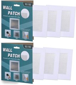 img 4 attached to 🛠️ Drywall Repair Kit Patch - Heavy Duty 6 Pack 4”x4” Self-Adhesive Fiberglass Screen Patch with Extended Metal Mesh for Wall Hole Repair