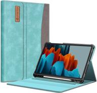 📱 fintie turquoise case for samsung galaxy tab s7 11'' 2020 (model sm-t870/t875/t878) with s pen holder, multi-angle portfolio cover, auto sleep/wake & pocket logo