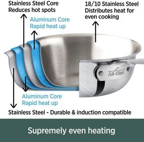 img 3 attached to All-Clad Brushed D5 Stainless Cookware Set, 10-Piece - 8400001085: Premium 5-Ply Stainless Steel Pots and Pans for Professional Grade Cooking
