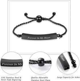 img 3 attached to Hearbeingt Memorial Cremation Adjustable Stainless Boys' Jewelry