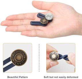 img 2 attached to Upgrade Your Jeans' Fit with 6 PCS Luxiv Pants Extender Button - No Sew Metal Waist Extender Button for Men and Women (1.4in)