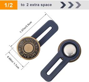 img 3 attached to Upgrade Your Jeans' Fit with 6 PCS Luxiv Pants Extender Button - No Sew Metal Waist Extender Button for Men and Women (1.4in)