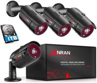 📹 anran 4 channel 1080p home security camera system - 1tb dvr recorder with 4 full hd 1080p bullet cameras - motion alert, ir night vision - easy remote access logo
