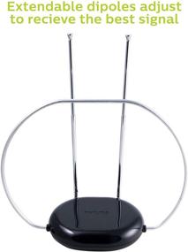 img 1 attached to 📺 Philips Rabbit Ears Indoor TV Antenna: Smart TV Compatible, HDTV 4K 1080P VHF UHF, Tabletop Design, Black, SDV8201B/27