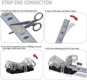 img 2 attached to GOOCHAN 2-Pin LED Connector: Efficient Waterproof Single Color Strip Light to Wire Quick Connection for 10MM Wide LED Strips