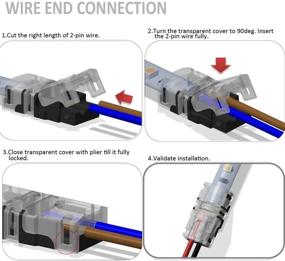 img 1 attached to GOOCHAN 2-Pin LED Connector: Efficient Waterproof Single Color Strip Light to Wire Quick Connection for 10MM Wide LED Strips