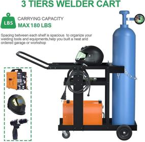 img 2 attached to 🔥 Reliance 3-Tier Heavy-Duty Welding Cart for MIG TIG ARC Plasma Cutter Machine – Welder Cart with Tank Storage, 2 Cable Hooks, Safety Chain, and 180 lbs Weight Capacity – Top-Quality Plasma Cutting Equipment