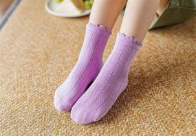 img 3 attached to 🧦 5-Pack Cute Cotton Crew Socks for Kids, Toddlers, and Little Girls - Fashionable Options