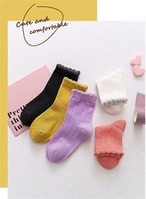 img 4 attached to 🧦 5-Pack Cute Cotton Crew Socks for Kids, Toddlers, and Little Girls - Fashionable Options