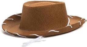 img 1 attached to 🤠 Kids Cowboy Hat - Brown & Red Funny Party Hats – Children's Cowboy Costume – Western Style – 2 Pack