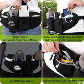 img 1 attached to 💦 Stay Hydrated and Safe with our Reflective Running Belt with Water Bottle Holder and Phone Holder – Perfect for Fitness, Jogging, Hiking, and Travel