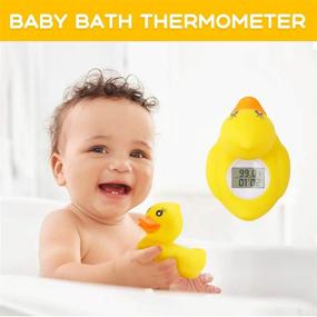 img 3 attached to 🛁 Upgraded Digital Baby Bath Tub Water Thermometer with LED Display - Temperature Thermometer & Room Thermometer, Duck Floating Toy for Infant Toddler Bathtub Pool, Temperature Warning