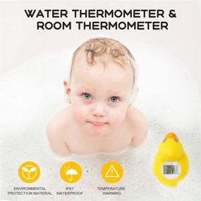img 1 attached to 🛁 Upgraded Digital Baby Bath Tub Water Thermometer with LED Display - Temperature Thermometer & Room Thermometer, Duck Floating Toy for Infant Toddler Bathtub Pool, Temperature Warning