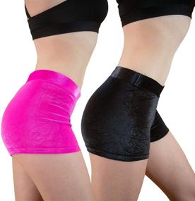 img 4 attached to 🩰 goldFOXgear Girls' Velvety Gymnastic/Exercise Shorts Set - Pack of 2