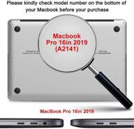 ileadon macbook pro 16 inch case 2019 a2141: retina display, thin protective shell cover with touch bar/id, black map design logo