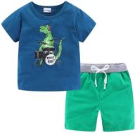 🦖 littlespring toddler dinosaur t shirt: stylish boys' clothing sets for fashionable kids logo