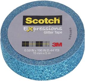 img 2 attached to 📦 Teal Blue Glitter Tape - Scotch Expressions, .59 in x 196 in, Pack of 6 Rolls (C514-BLU)