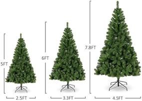 img 1 attached to Premium 5ft Sibosen Artificial Christmas Tree with 700 Branch Tips for Indoor & Outdoor Holiday Party Decoration - Easy Assembly, Metal Hinges & Folding Base