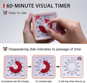 img 3 attached to Visual Analog Timer for Time Management - Silent Countdown Clock for Kids and Adults (Orange)