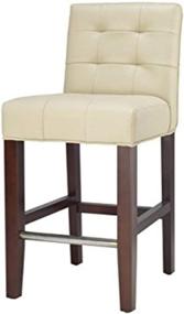 img 4 attached to Safavieh Mercer Collection Thompson Cream Leather Counter Stool, 25.8-inch - Optimize Your Search!