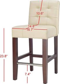 img 2 attached to Safavieh Mercer Collection Thompson Cream Leather Counter Stool, 25.8-inch - Optimize Your Search!