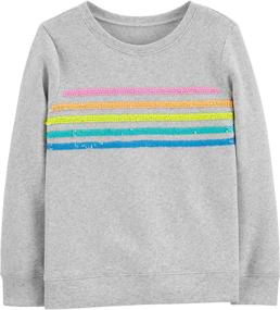 img 2 attached to Girls' Sequin Crew Neck Sweatshirt by OshKosh B'Gosh