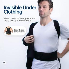 img 2 attached to 👫 HERELAX Posture Corrector for Men and Women - Adjustable Back Support Straightener with Shoulder Lumbar Stability for Improved Posture, Neck, Back, and Shoulder Pain Relief (Upgrade X-Large)