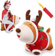 🎅 iplay, ilearn bouncy pals christmas reindeer bouncy horse toys, hopping animals, inflatable ride on hopper, plush jumping bouncer, birthday gifts for 18 month to 4 year old toddlers boys girls kids logo