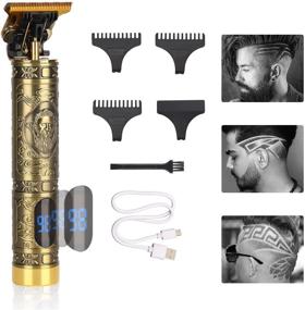 img 4 attached to 🦅 FREEAGLE Zero Gapped T-Blade Hair Trimmer for Men - Professional Rechargeable Hair Clipper with LED Display, Cordless Barber Tool Kit, Precision Hair Cutting Grooming Set for Family