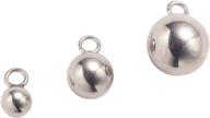 📿 airssory 30 pcs stainless steel pendant terminators: 3-size metal dangle ball charms for jewelry making logo