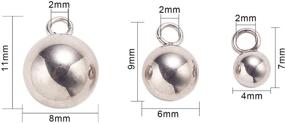 img 3 attached to 📿 Airssory 30 Pcs Stainless Steel Pendant Terminators: 3-Size Metal Dangle Ball Charms for Jewelry Making