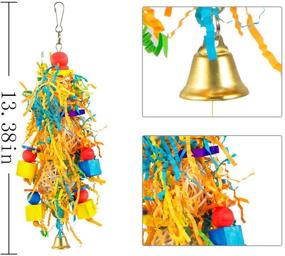 img 3 attached to 🐦 MEWTOGO Small Bird Toy: Handmade Foraging Shredding Hanging Toy for Conures and Medium-sized Parrots