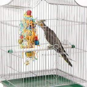 img 2 attached to 🐦 MEWTOGO Small Bird Toy: Handmade Foraging Shredding Hanging Toy for Conures and Medium-sized Parrots