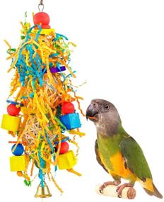 img 4 attached to 🐦 MEWTOGO Small Bird Toy: Handmade Foraging Shredding Hanging Toy for Conures and Medium-sized Parrots