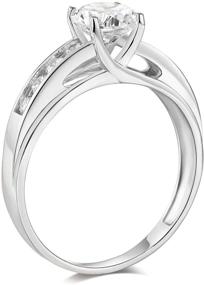 img 3 attached to TWJC White SOLID Wedding Engagement Women's Jewelry: Timeless Elegance for Weddings and Engagements