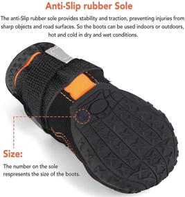 img 1 attached to 🐾 Waterproof Ufanore Dog Shoes with Reflective Strip | Rugged Rubber Sole | Anti-Slip Dog Boots Paw Protectors for Winter Summer | Ideal for Small & Large Dogs