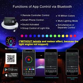 img 2 attached to 🌟 AKEPO 16W RGBW Fiber Optic Star Ceiling Lights - Bluetooth APP Control+Music Mode - Car and Home Use Light Kit - 300pcs 0.75mm 6.5ft/2m Fiber Cable with 28key Remote