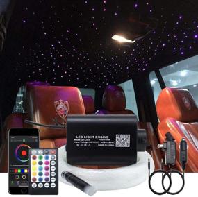 img 4 attached to 🌟 AKEPO 16W RGBW Fiber Optic Star Ceiling Lights - Bluetooth APP Control+Music Mode - Car and Home Use Light Kit - 300pcs 0.75mm 6.5ft/2m Fiber Cable with 28key Remote