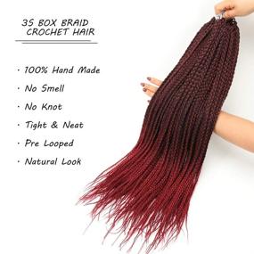 img 3 attached to 🔥 Eliza 3S Box Braiding Косички "Crochet Hair" 24 дюйма 6 пачек: ручная вязка косичек "Box Braids" с предварительной петлей для афроамериканок