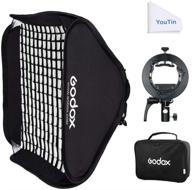 крепление godox s2 bowens mount со складной решетчатой мягкой коробкой, размером 24x24 дюйма/60x60 см: идеально подходит для godox v1 ad400pro ad200pro ad200 v860ii tt685 tt600 tt350 flash speedlite. логотип