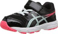 asics c815n pre contend: stylish black girls' running shoes for active feet logo