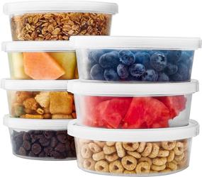 img 4 attached to 🍱 10-Pack Nicole Home Collection Clear Round Deli Microwaveable Containers with Lid, 8 oz.