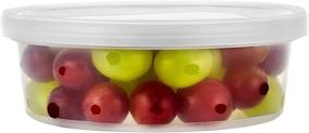 img 2 attached to 🍱 10-Pack Nicole Home Collection Clear Round Deli Microwaveable Containers with Lid, 8 oz.